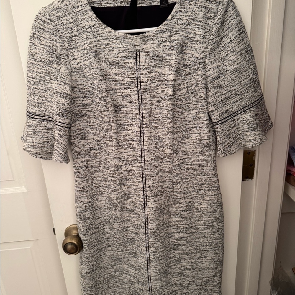 Banana Republic Monochrome Textured Midi Dress